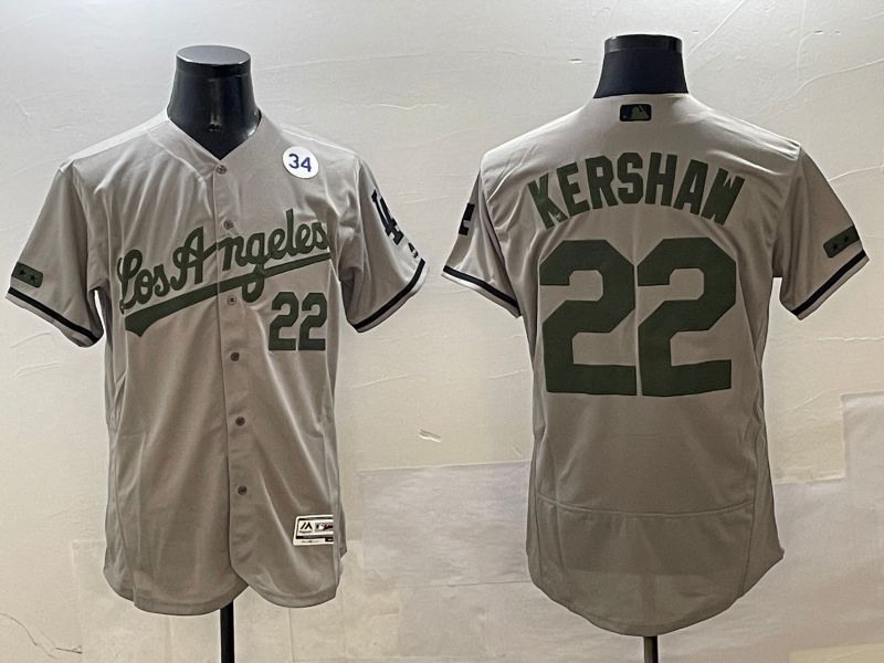 Men Los Angeles Dodgers #22 Kershaw Grey Fashion Elite 2025 Nike MLB Jersey style 4->los angeles dodgers->MLB Jersey